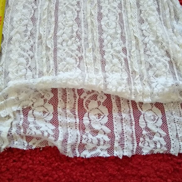 ZARA off white Elegant Sheer Floral-Lace dress - Picture 3 of 9